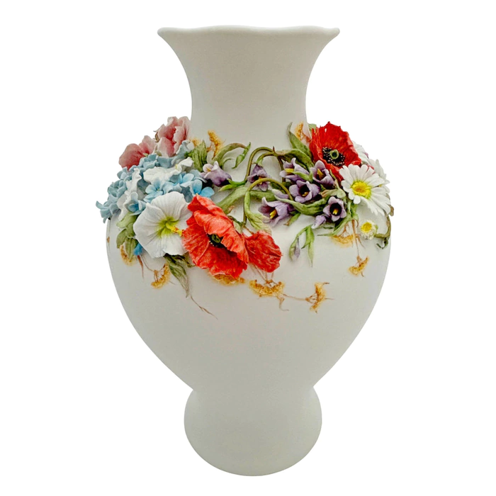 Porcelain flower vase "Maria - Wildflowers in a circle"