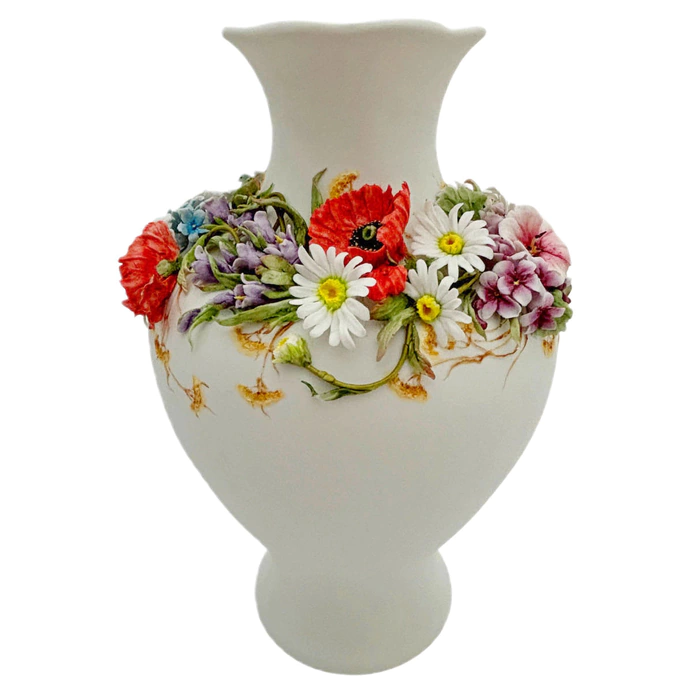 Porcelain flower vase "Maria - Wildflowers in a circle"