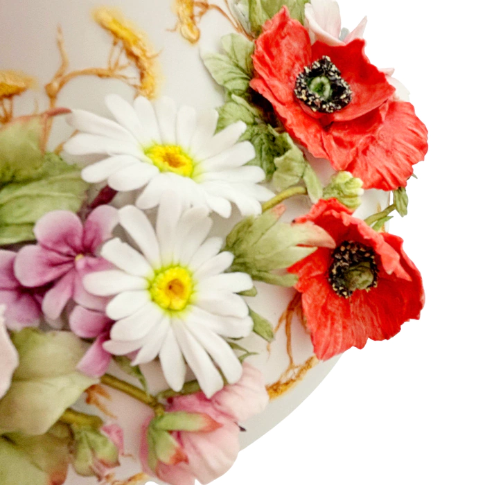 Porcelain flower vase "Maria - Wildflowers in a circle"