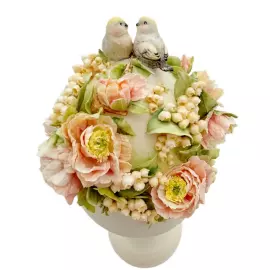 Сувенир из фарфора "Пионы и ландыши"