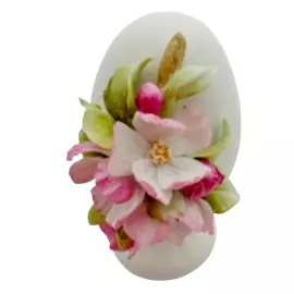 Souvenir egg made of porcelain "Pink apple tree"
