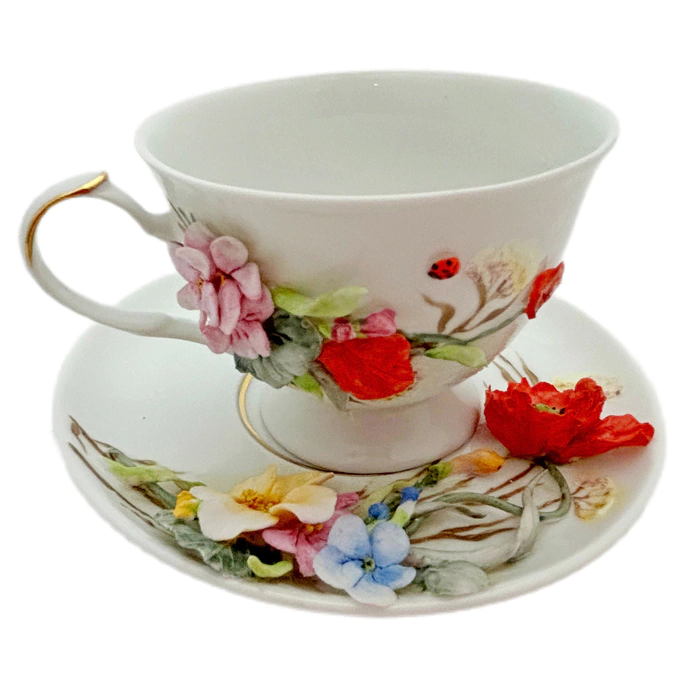Tea steamer made of porcelain "Wild flowers"