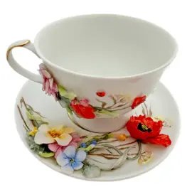 Чайная пара из фарфора "Полевые цветы"