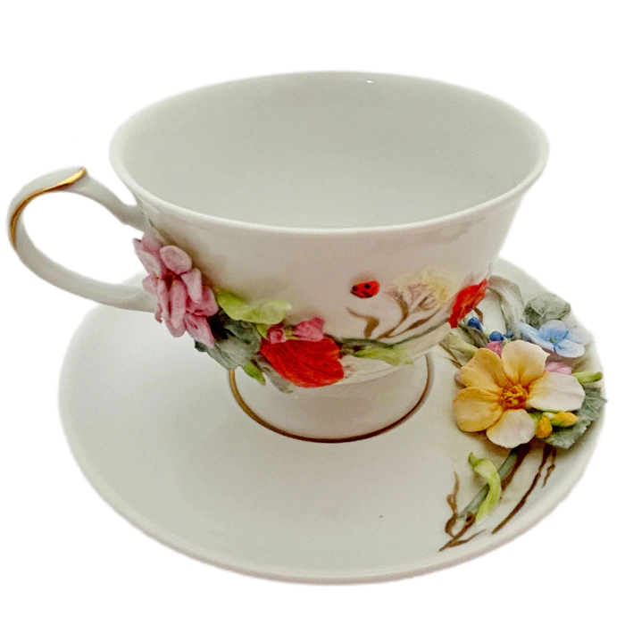 Tea steamer made of porcelain "Wild flowers"