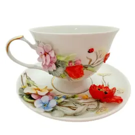 Чайная пара из фарфора "Полевые цветы"