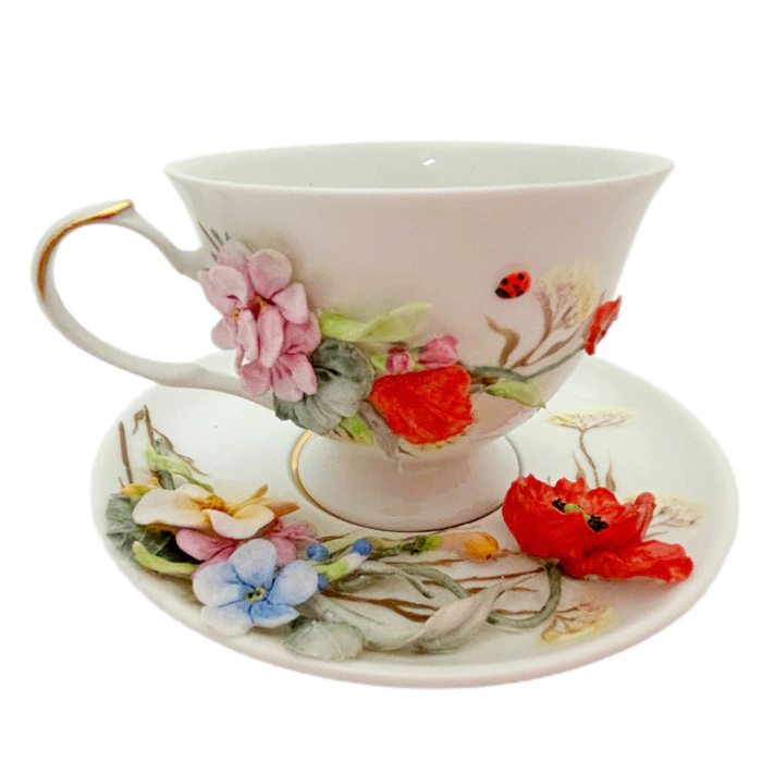 Tea steamer made of porcelain "Wild flowers"