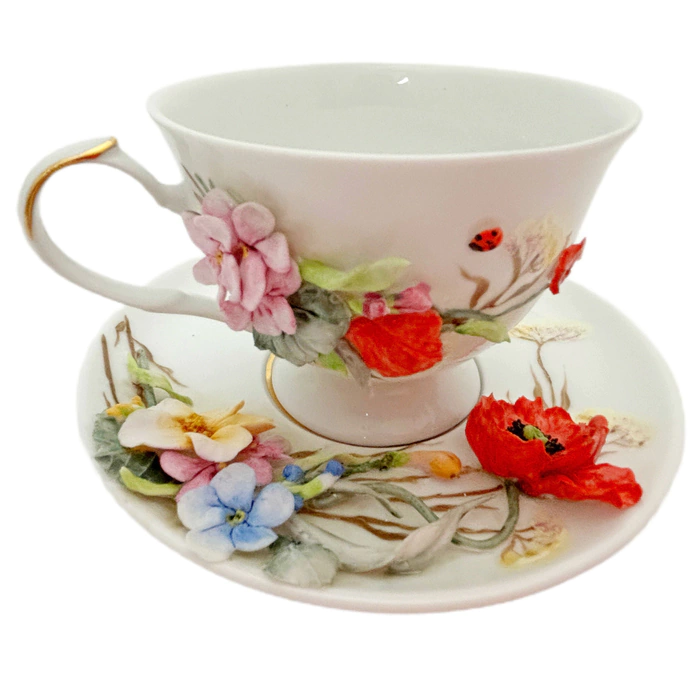 Tea steamer made of porcelain "Wild flowers"