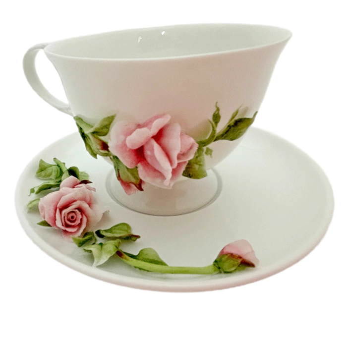 Tea steamer made of porcelain "Rose"