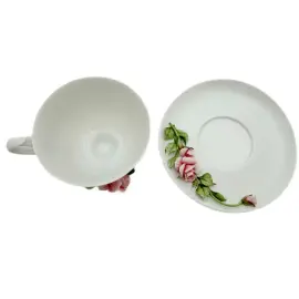 Чайная пара из фарфора "Роза"