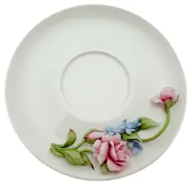 Чайная пара из фарфора "Роза незабудка"