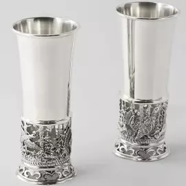 Набор стопок из серебра "Глухари" на 2 персоны