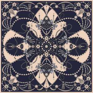 Silk handkerchief "Pearl is always right" ink