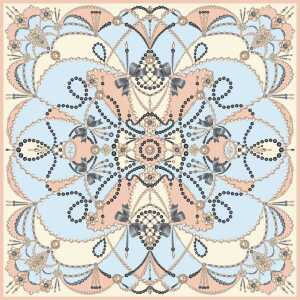 Silk handkerchief "Pearl is always right" blue