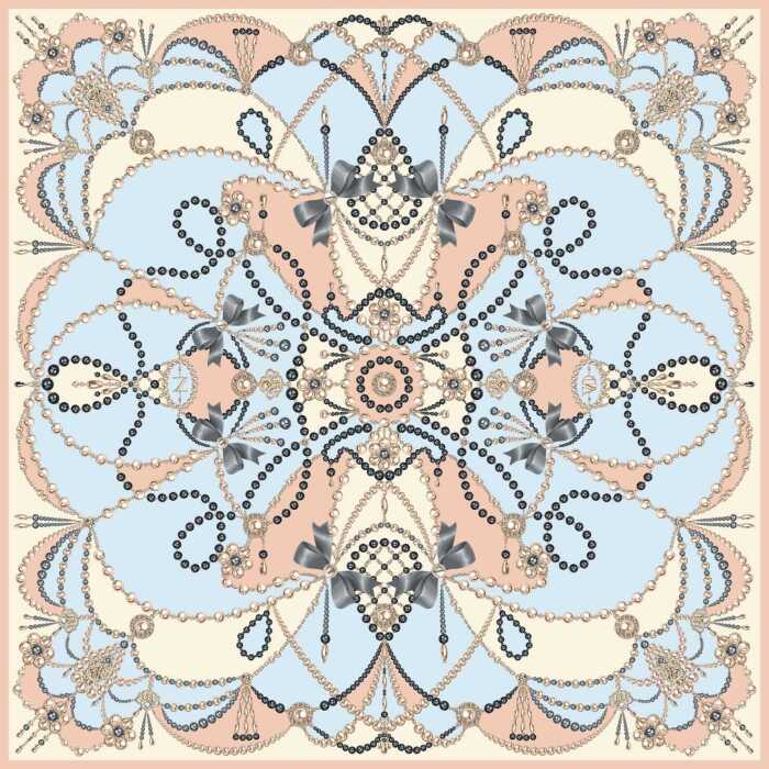 Silk handkerchief "Pearl is always right" blue