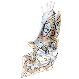 Silk handkerchief "Pearl is always right" blue