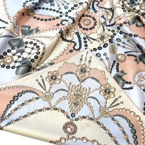 Silk handkerchief "Pearl is always right" blue