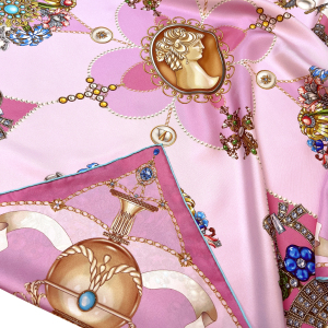 Silk handkerchief "Vintage grotesque" pink
