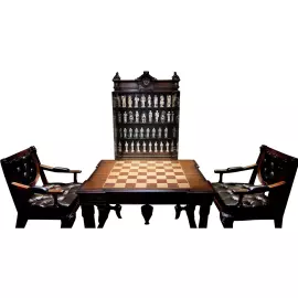 Шахматный гарнитур из ореха и бивня мамонта "Game of Thrones / Игра престолов"