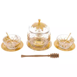 Медовница с пиалами "Мёд" на 2 персоны, Златоуст