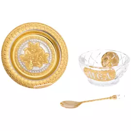 Медовница с пиалами "Мёд" на 2 персоны, Златоуст