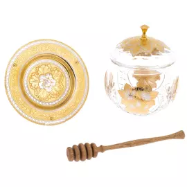 Медовница с пиалами "Мёд" на 2 персоны, Златоуст