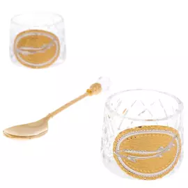 Икорница с рюмками "Богемия. Осётр" на 2 персоны, Златоуст