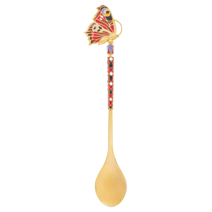 Silver Peacock's Eye teaspoon with gold plating. for 1 person