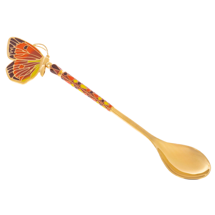Silver teaspoon "Saffron yolk" with gilding, for 1 person