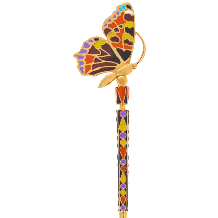 Silver teaspoon "Chocolate box" with gold plating, for 1 person