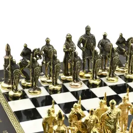 Шахматы-ларец из мрамора и долерита "Русь"