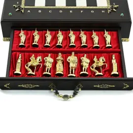 Шахматы-ларец из мрамора и долерита "Русь"