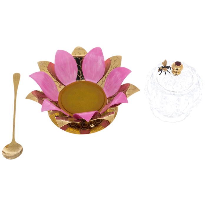 Honeydew "Bud" with red cubic zirconia, Zlatoust