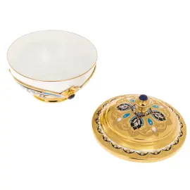 Чайный сервиз "Секрет Востока" с лазуритом и эмалями, на 4 персоны, Златоуст