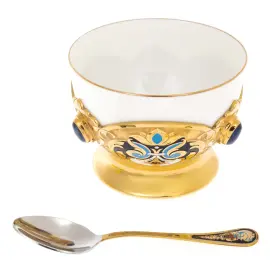 Чайный сервиз "Секрет Востока" с лазуритом и эмалями, на 4 персоны, Златоуст