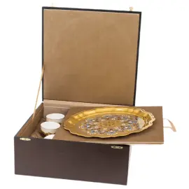 Чайный сервиз "Секрет Востока" с лазуритом и эмалями, на 4 персоны, Златоуст