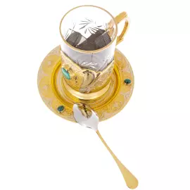 Чайный набор "Утро" с малахитом, Златоуст