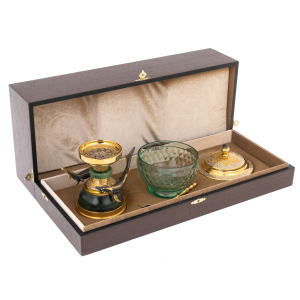 Caviar bowl "Gifts of the sea" on jade, Zlatoust