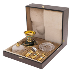Vodka set "Gifts of Neptune" on jade, for 3 persons, Zlatoust