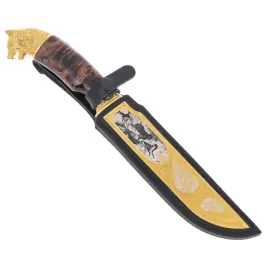 Нож сувенирный "Волк" из дамасской стали, Златоуст Нож сувенирный "Волк" из дамасской стали, Златоуст