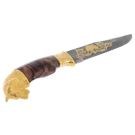 Нож сувенирный "Волк" из дамасской стали, Златоуст Нож сувенирный "Волк" из дамасской стали, Златоуст