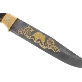 Нож сувенирный "Волк" из дамасской стали, Златоуст Нож сувенирный "Волк" из дамасской стали, Златоуст