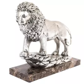 Скульптура "Лев" посеребрение
