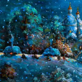 Oil painting "Christmas"