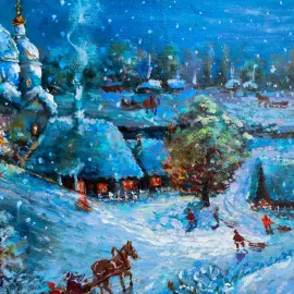 Oil painting "Christmas"
