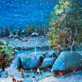 Oil painting "Christmas"