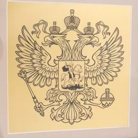 Painting on gold leaf "Double-headed eagle" monochrome