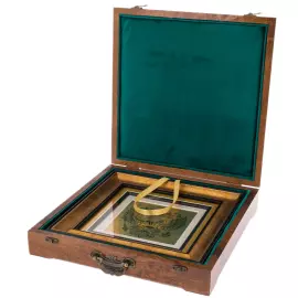 Painting on gold leaf "Double-headed eagle" monochrome