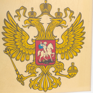 Painting on gold leaf "Double-headed Eagle"