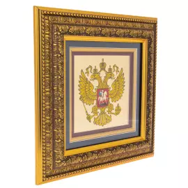 Painting on gold leaf "Double-headed Eagle" in color