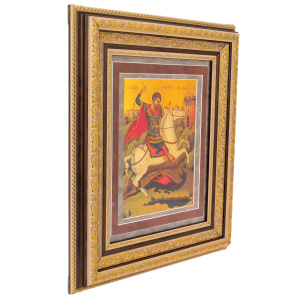Painting on gold leaf "George the Victorious" brown/beige